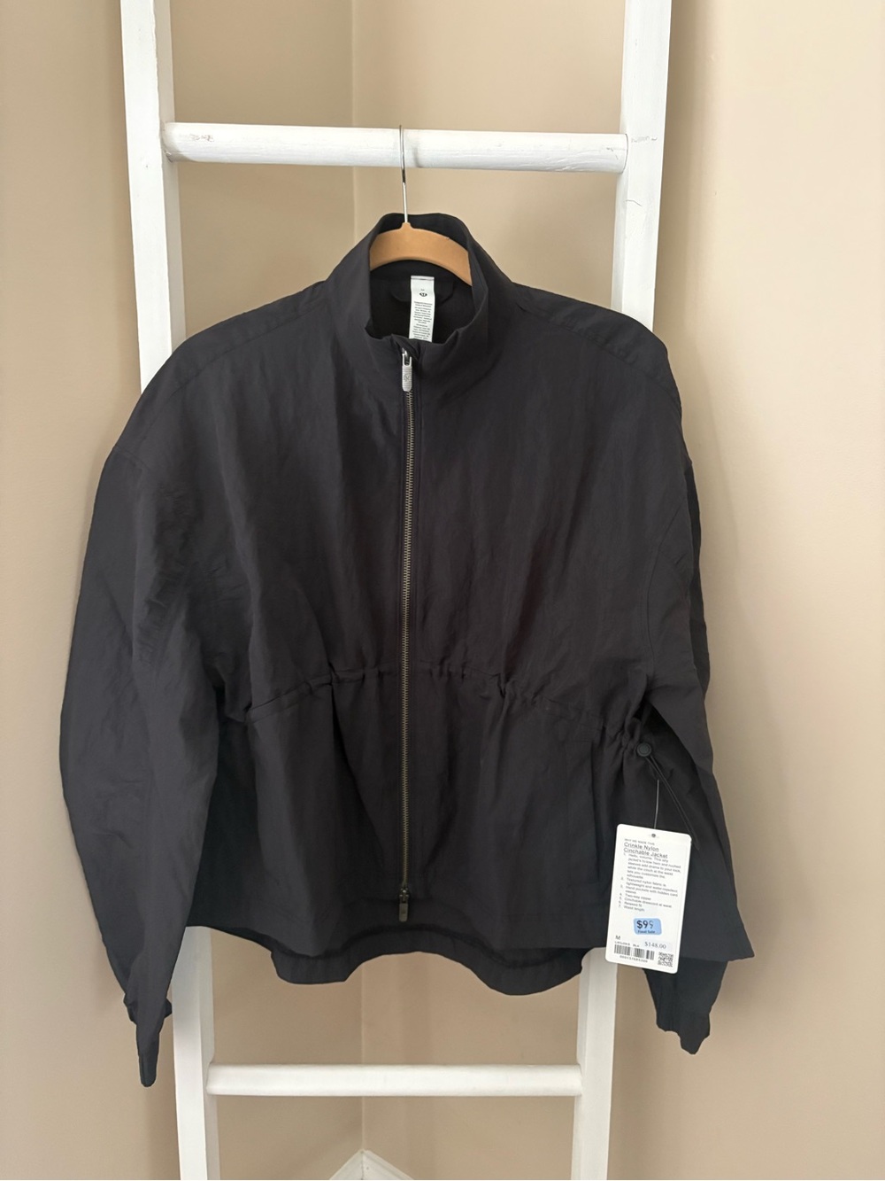 lululemon Black Cinchable Zip-Front Jacket